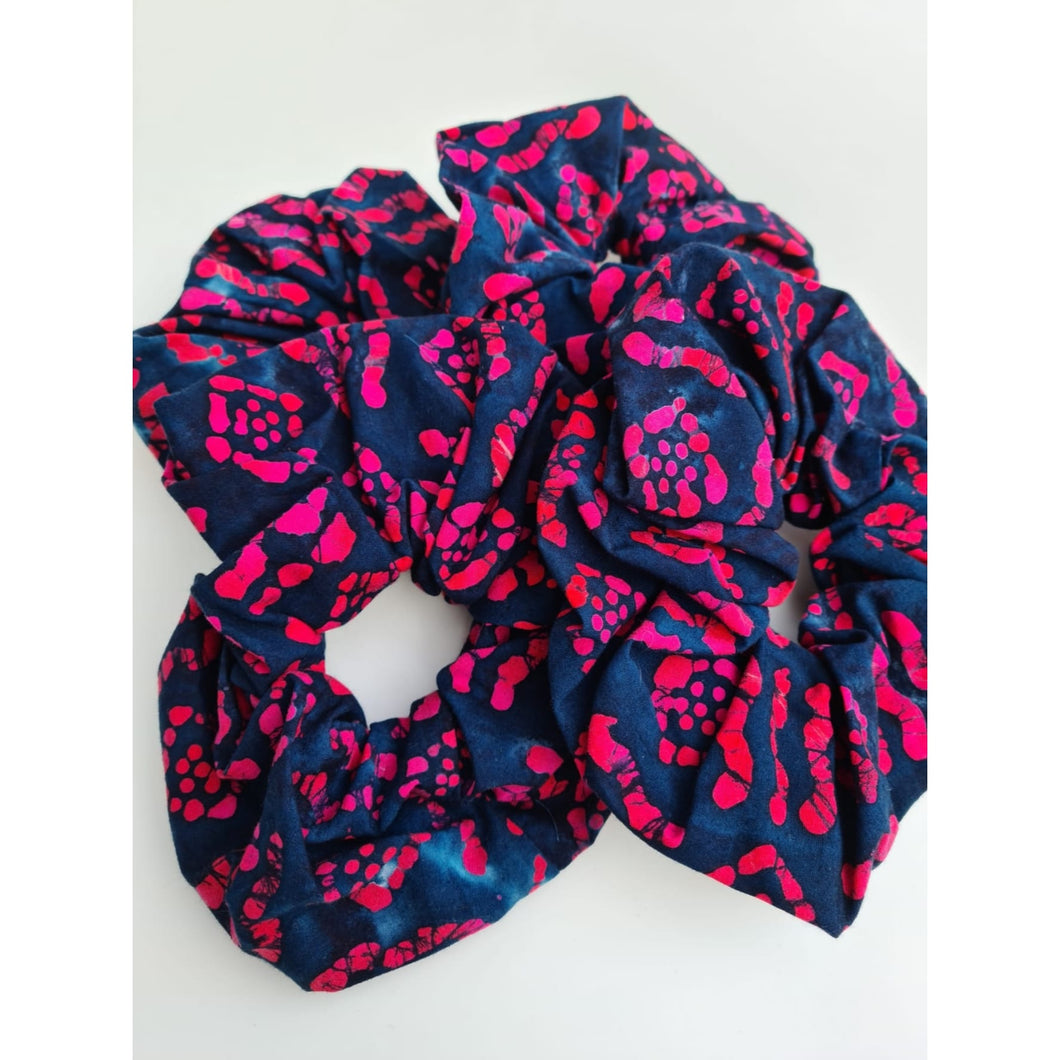 Fuchsia & Navy Scrunchie