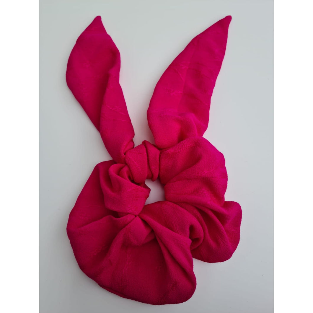 Fuchsia Bow Scrunchie