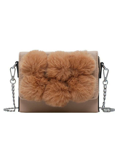 Beige Crossbody Pom Pom Bag Clearance Be Unique Fashion Boutique