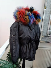 Load image into Gallery viewer, Black Casual Padded Faux Fur Hood Parka Jacket Clearance Coats Be Unique Fashion Boutique
