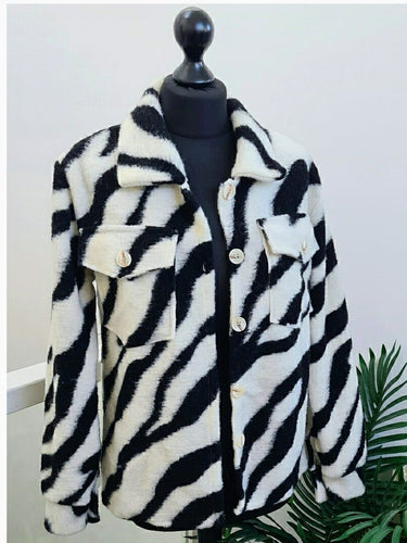 Black White Zebra Print Short Shacket Best-selling Be Unique Fashion Boutique