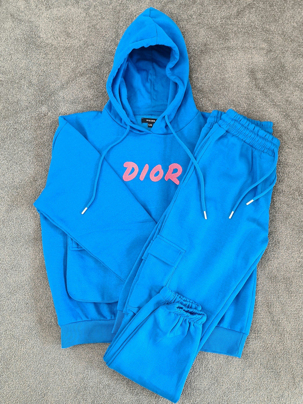 Dior Inspired Royal Blue Hooded Cargo Set Sets Be Unique Fashion Boutique