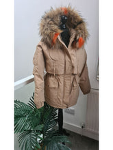 Load image into Gallery viewer, Faux Fur Lined Beige Parka With faux Fur Hood Clearance Be Unique Fashion Boutique
