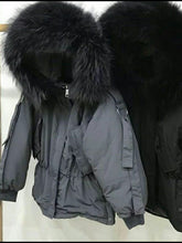 Load image into Gallery viewer, Grey Casual Padded Faux Fur Hood Parka Jacket Clearance Coats Be Unique Fashion Boutique
