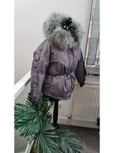 Load image into Gallery viewer, Grey Casual Padded Faux Fur Hood Parka Jacket Clearance Coats Be Unique Fashion Boutique
