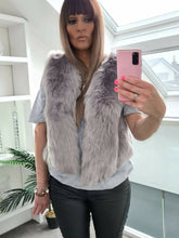 Load image into Gallery viewer, Grey Faux Fur Gilet Clearance Grey Gilet Be Unique Fashion Boutique
