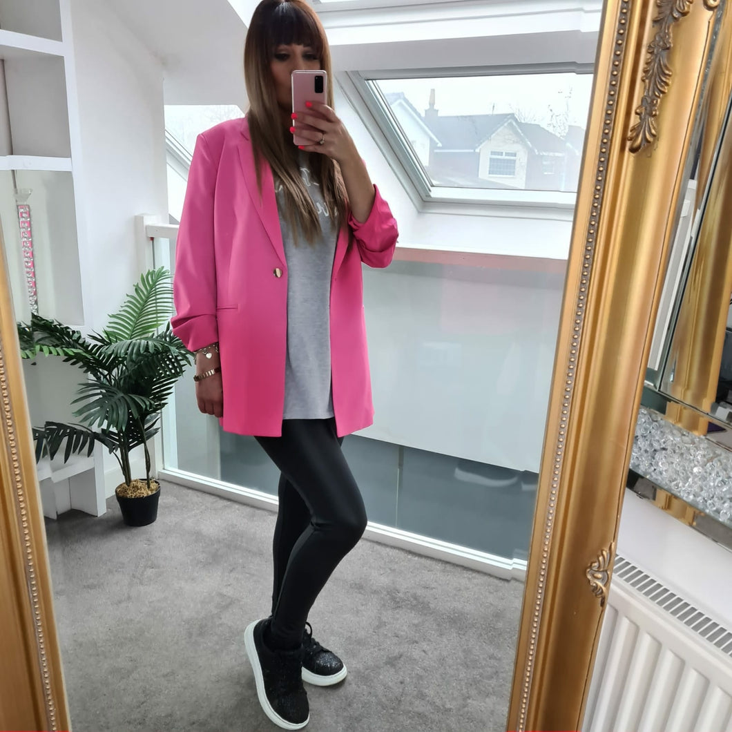 Pink Longline Jacket - Be Unique Fashion Boutique